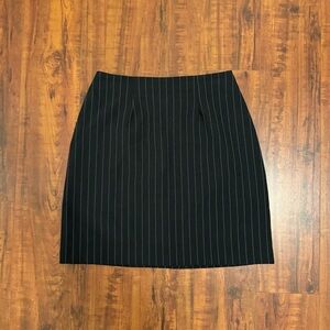 Black Pinstripe Pencil Skirt